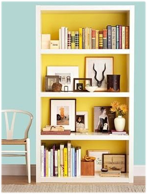 yellow bookshelf