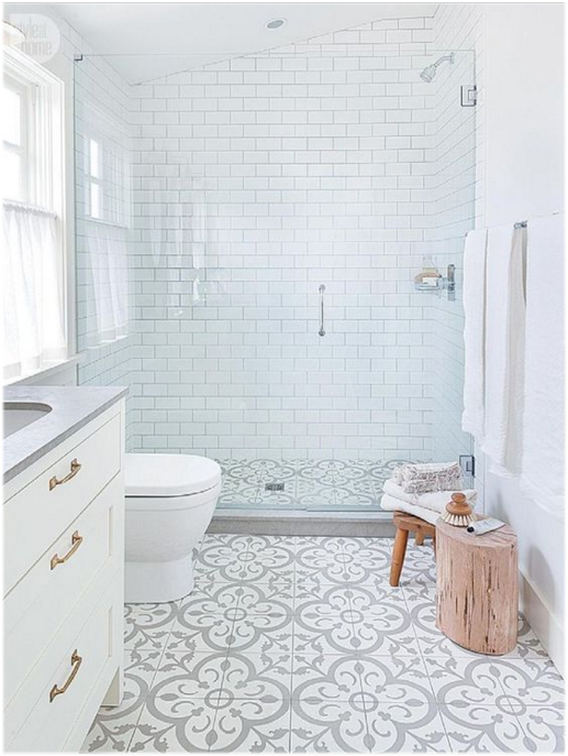 pattern tile bathroom